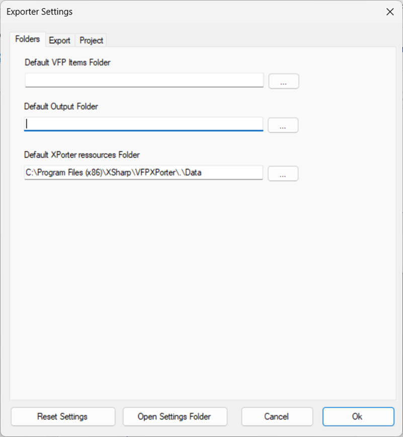 VFPExporterSettings